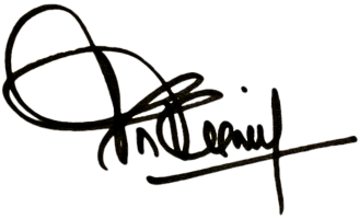 Vinod's signature, also link to the home page